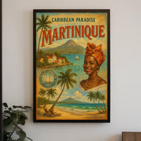 Caribbean Paradise Martinique Vintage Travel Poster PosterGoat