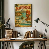 Caribbean Paradise Martinique Vintage Travel Poster PosterGoat