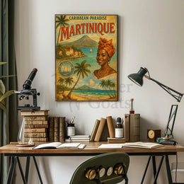 Caribbean Paradise Martinique Vintage Travel Poster PosterGoat