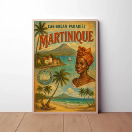 Caribbean Paradise Martinique Vintage Travel Poster PosterGoat