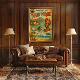 Caribbean Paradise Martinique Vintage Travel Poster PosterGoat