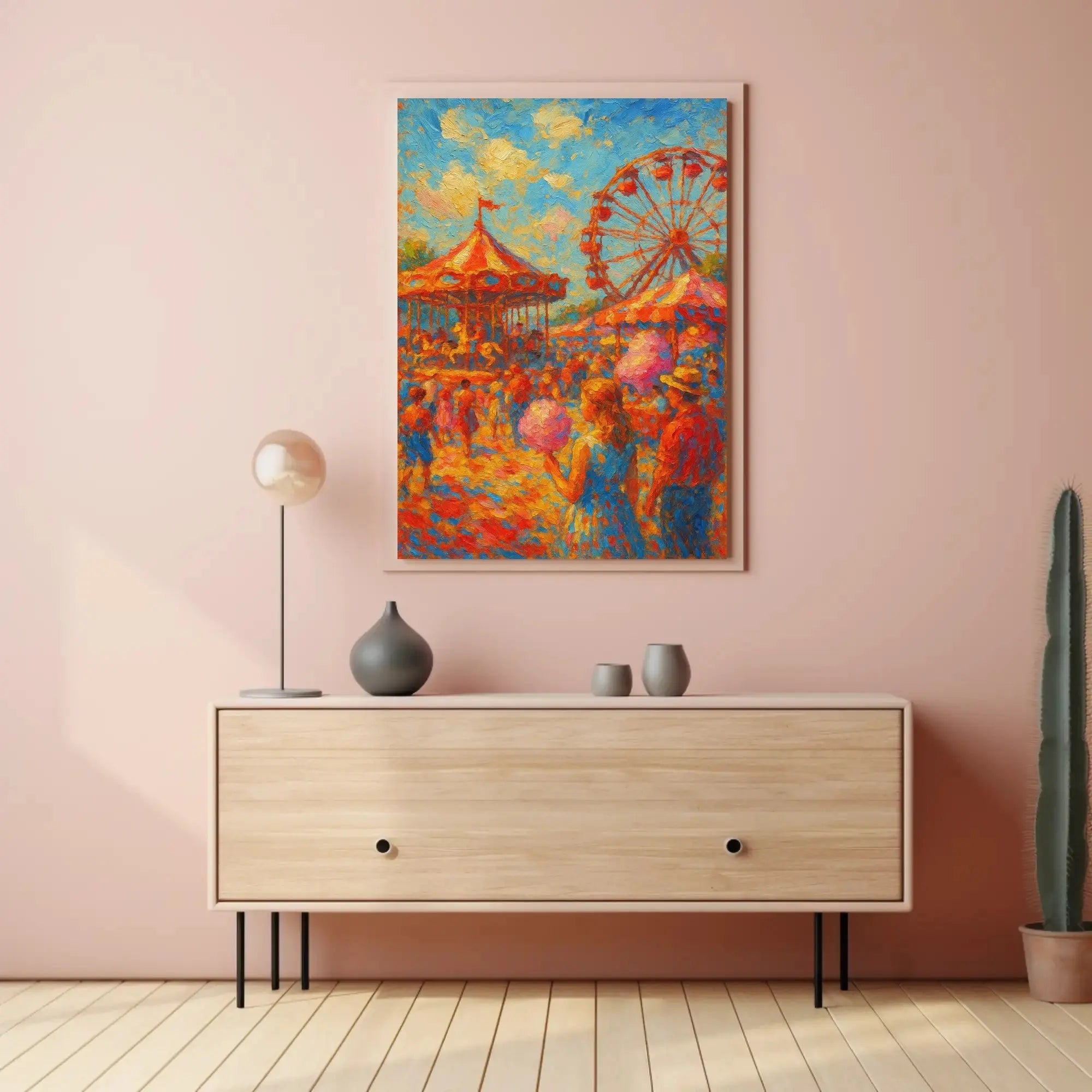 Carnival Amusement Park Vibes: Impressionist Artistic Poster PosterGoat