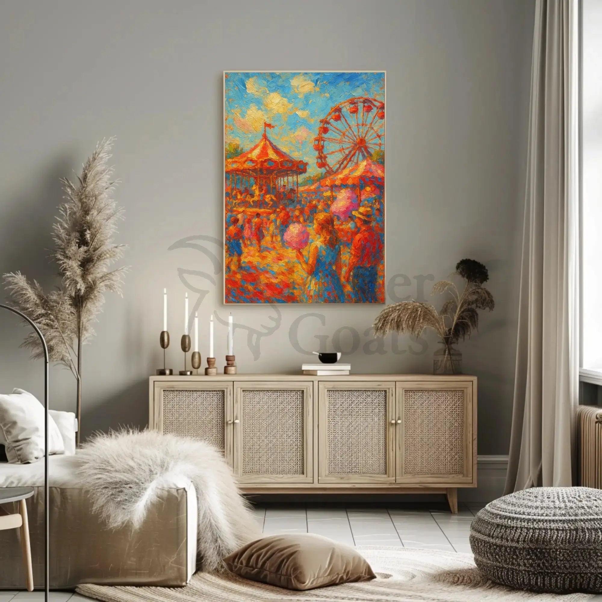 Carnival Amusement Park Vibes: Impressionist Artistic Poster PosterGoat