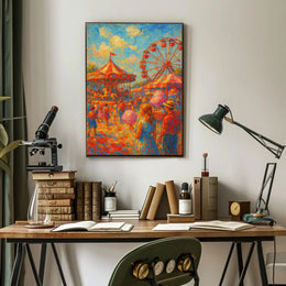 Carnival Amusement Park Vibes: Impressionist Artistic Poster PosterGoat