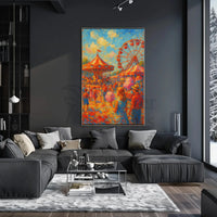 Carnival Amusement Park Vibes: Impressionist Artistic Poster PosterGoat
