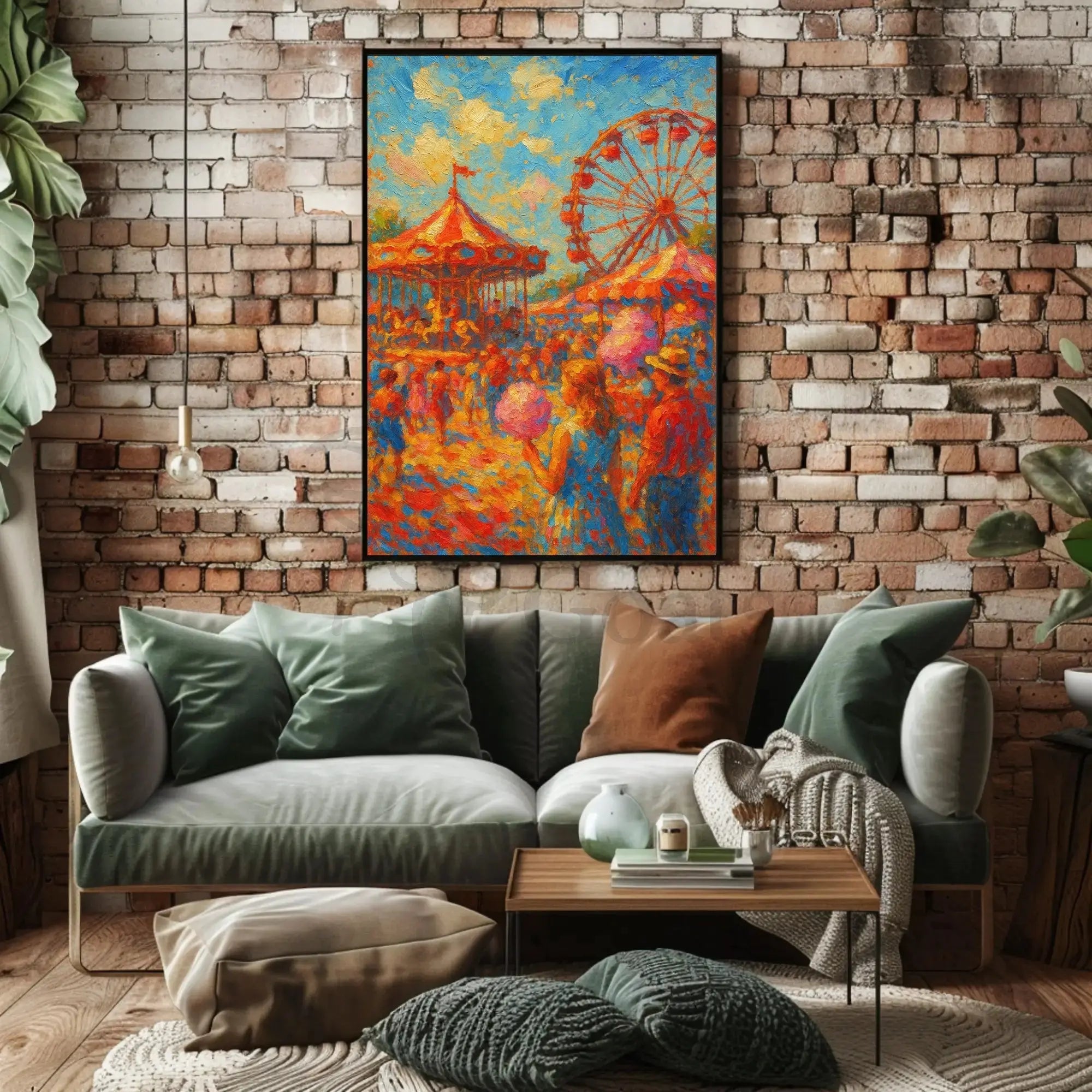 Carnival Amusement Park Vibes: Impressionist Artistic Poster PosterGoat