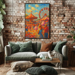 Carnival Amusement Park Vibes: Impressionist Artistic Poster PosterGoat