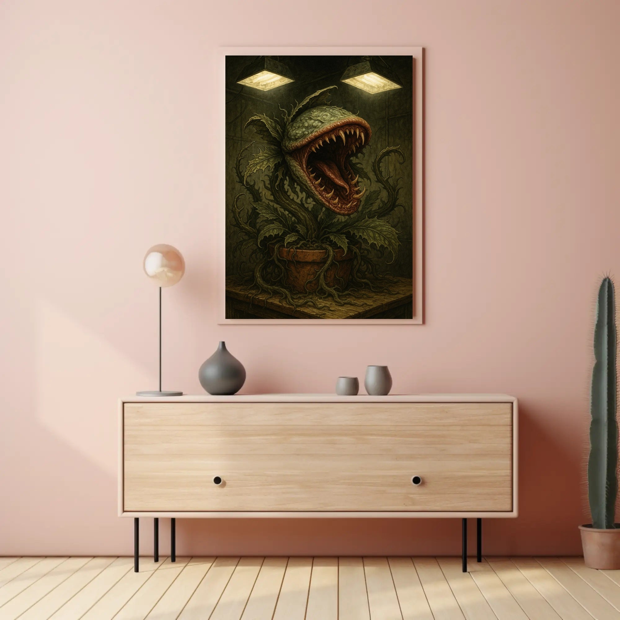 Carnivorous Plant Emerges Fiercely: Fantasy or Mythology Poster PosterGoat