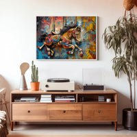 Carousel Horse Impressionistic Artwork Classic Artistic Poster PosterGoat