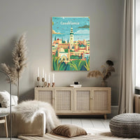 Casablanca Cityscape Illustration Captures Moroccan Cultural Richness Poster PosterGoat