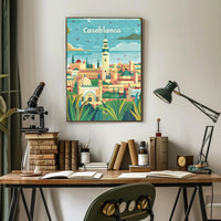 Casablanca Cityscape Illustration Captures Moroccan Cultural Richness Poster PosterGoat