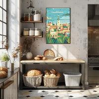 Casablanca Cityscape Illustration Captures Moroccan Cultural Richness Poster PosterGoat