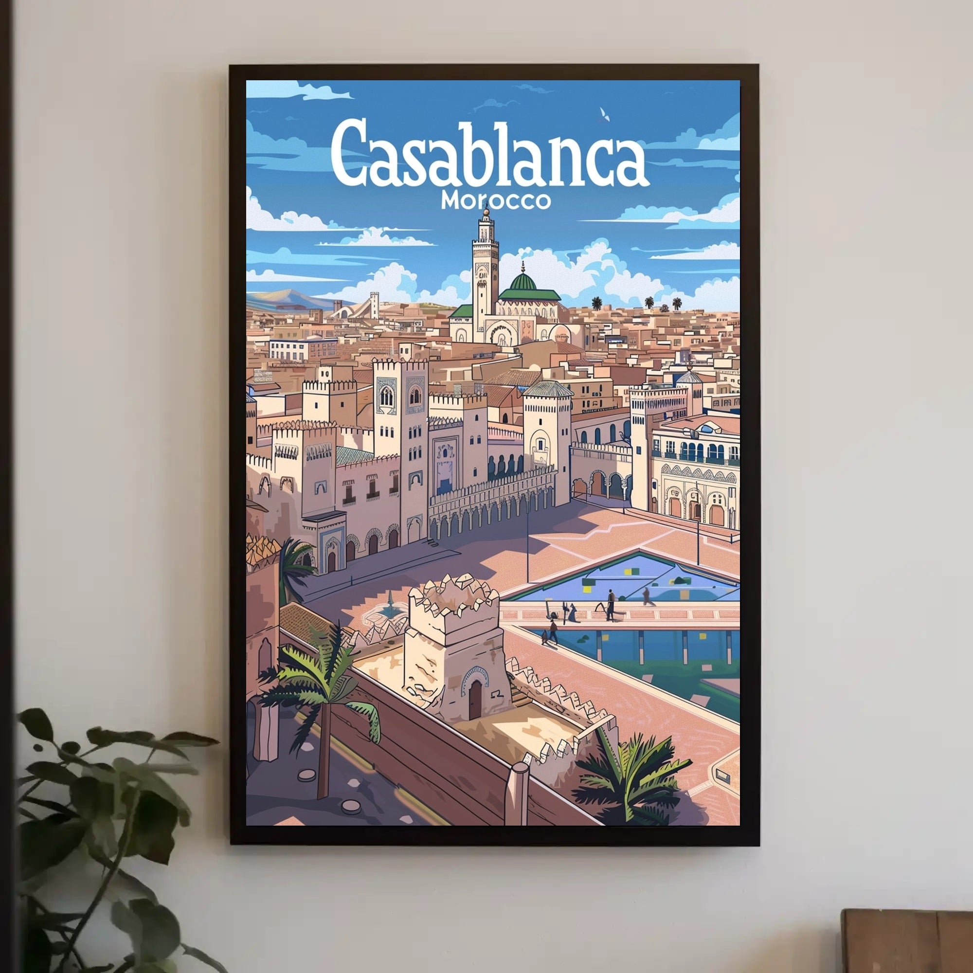 Casablanca Cityscape Panoramic View Travel Poster PosterGoat