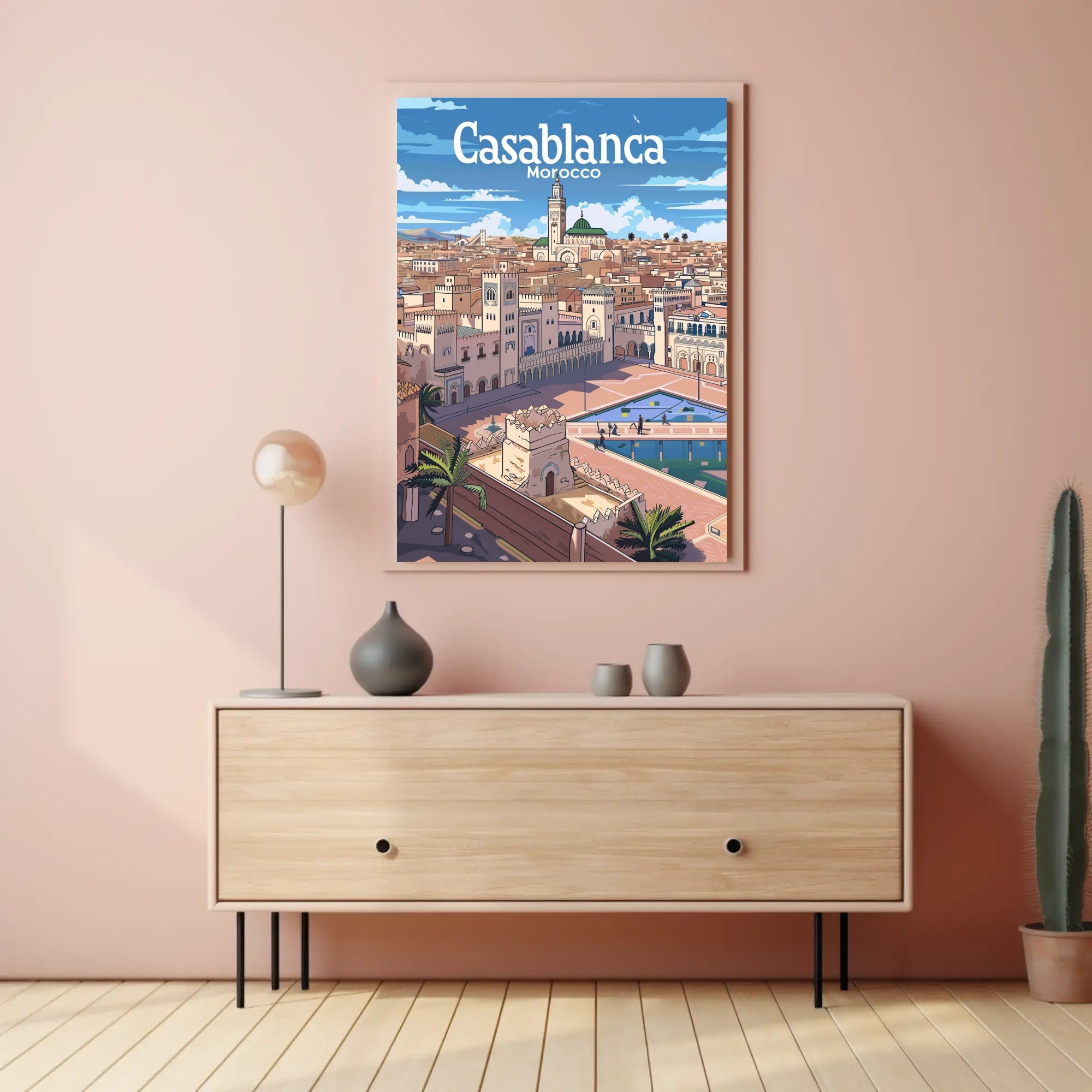 Casablanca Cityscape Panoramic View Travel Poster PosterGoat