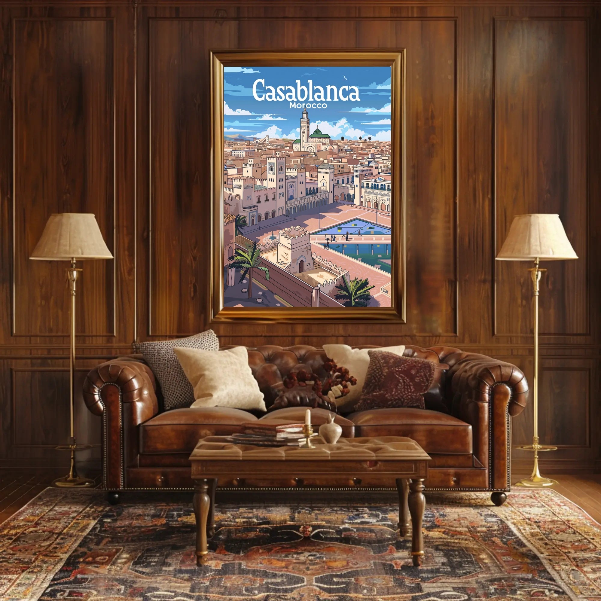 Casablanca Cityscape Panoramic View Travel Poster PosterGoat