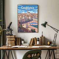 Casablanca Cityscape Panoramic View Travel Poster PosterGoat