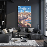Casablanca Cityscape Panoramic View Travel Poster PosterGoat