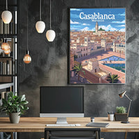 Casablanca Cityscape Panoramic View Travel Poster PosterGoat