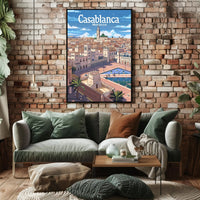 Casablanca Cityscape Panoramic View Travel Poster PosterGoat