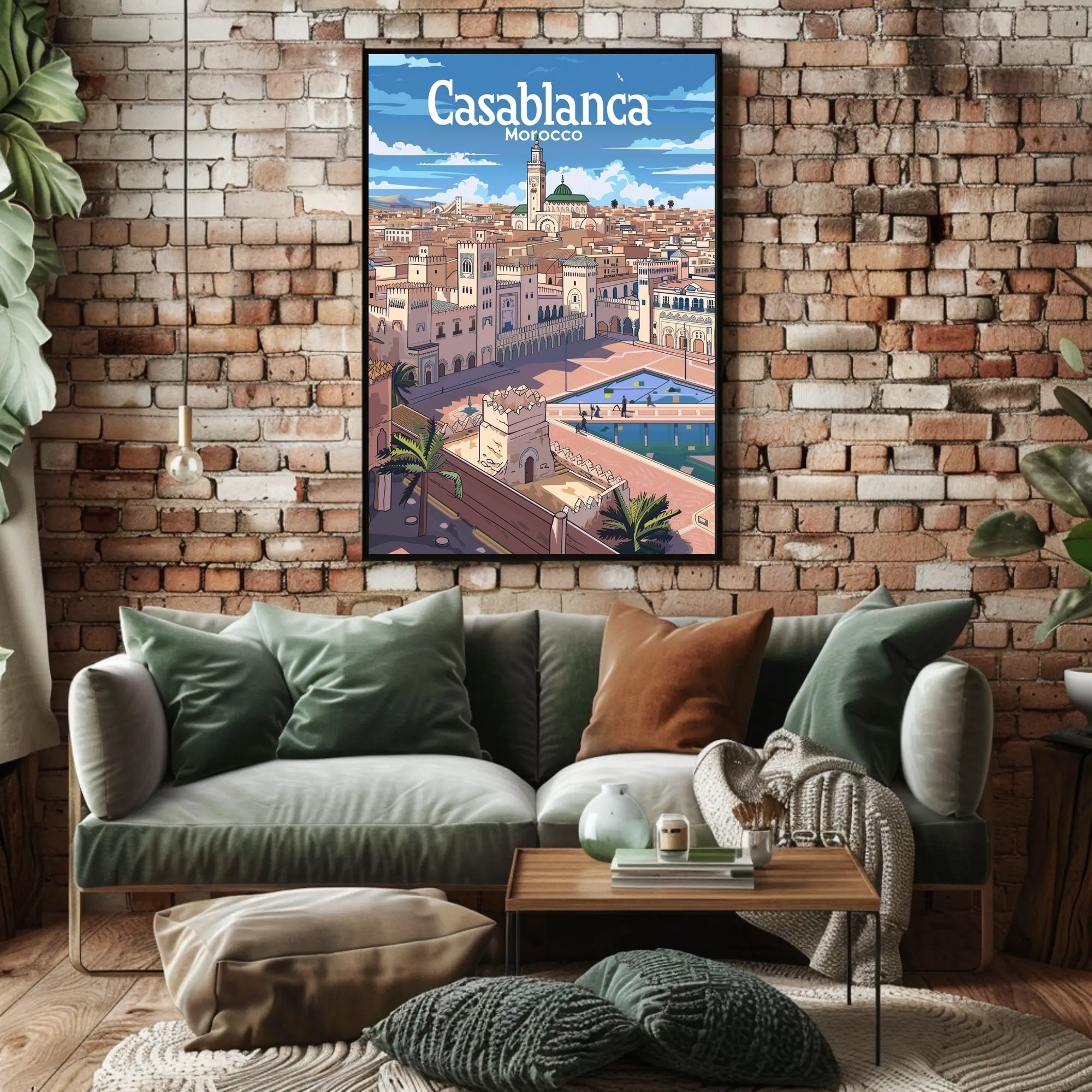 Casablanca Cityscape Panoramic View Travel Poster PosterGoat