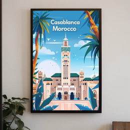Casablanca Mosque Travel Poster PosterGoat