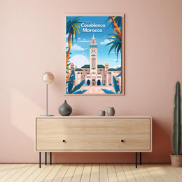 Casablanca Mosque Travel Poster PosterGoat