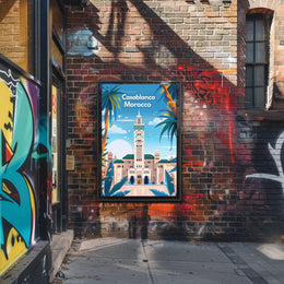 Casablanca Mosque Travel Poster PosterGoat