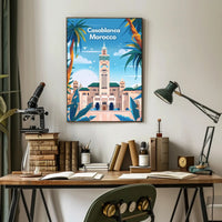 Casablanca Mosque Travel Poster PosterGoat