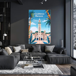 Casablanca Mosque Travel Poster PosterGoat