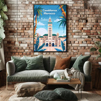 Casablanca Mosque Travel Poster PosterGoat