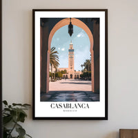 Casablanca Mosque View: Timeless Travel Poster PosterGoat