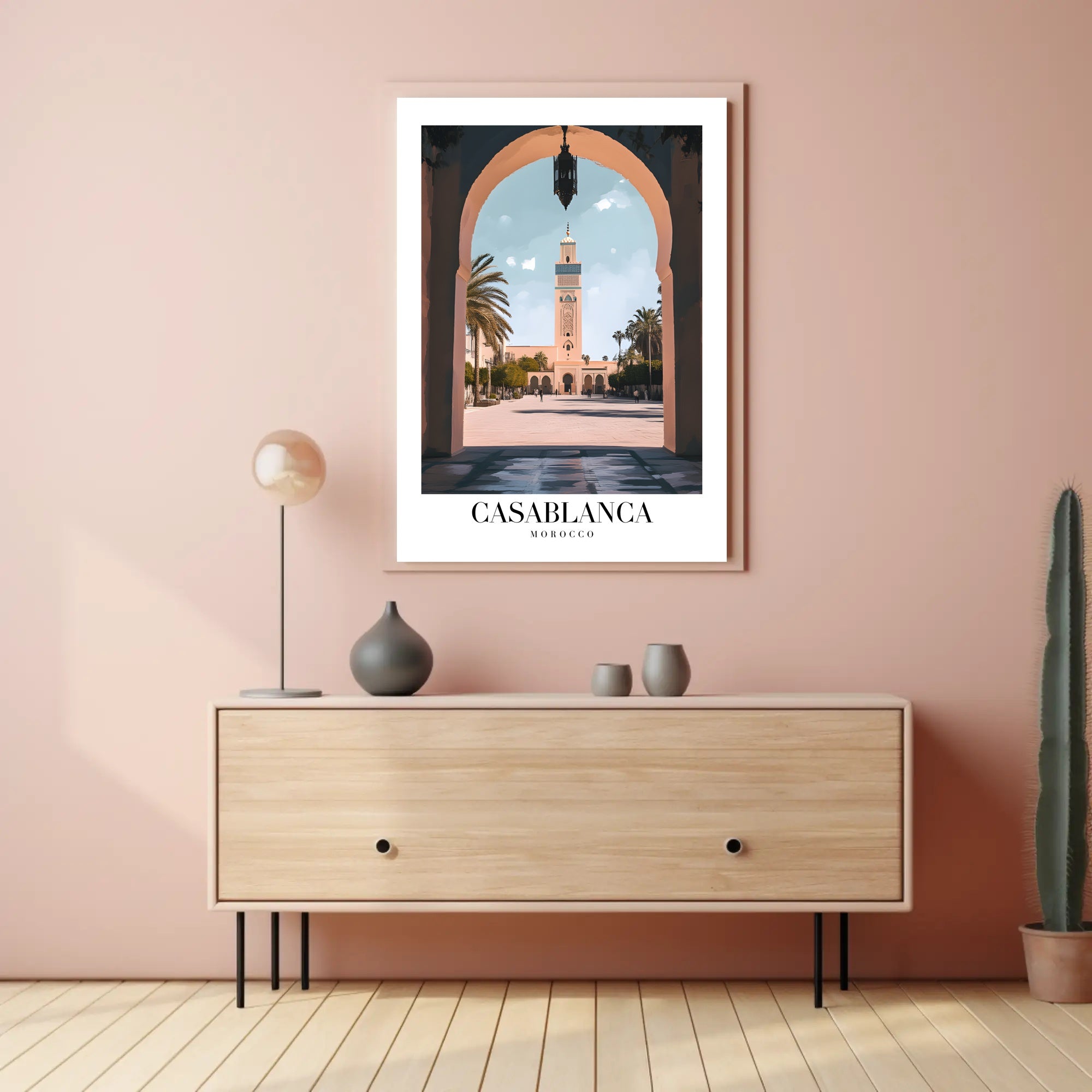 Casablanca Mosque View: Timeless Travel Poster PosterGoat