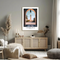 Casablanca Mosque View: Timeless Travel Poster PosterGoat