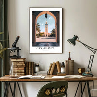 Casablanca Mosque View: Timeless Travel Poster PosterGoat