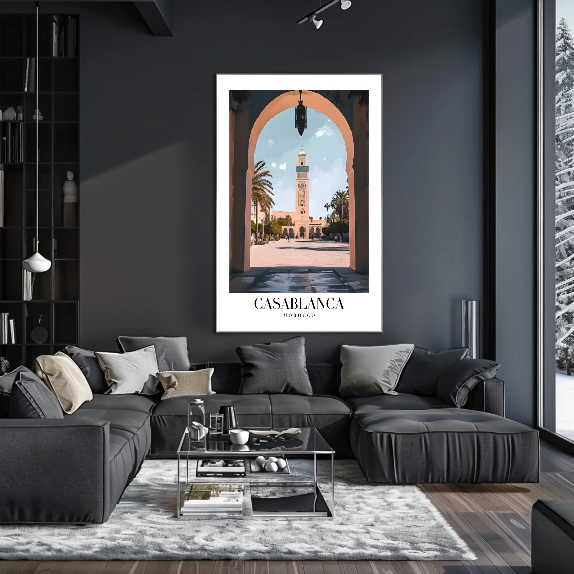 Casablanca Mosque View: Timeless Travel Poster PosterGoat