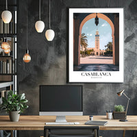 Casablanca Mosque View: Timeless Travel Poster PosterGoat