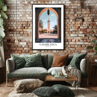 Casablanca Mosque View: Timeless Travel Poster PosterGoat