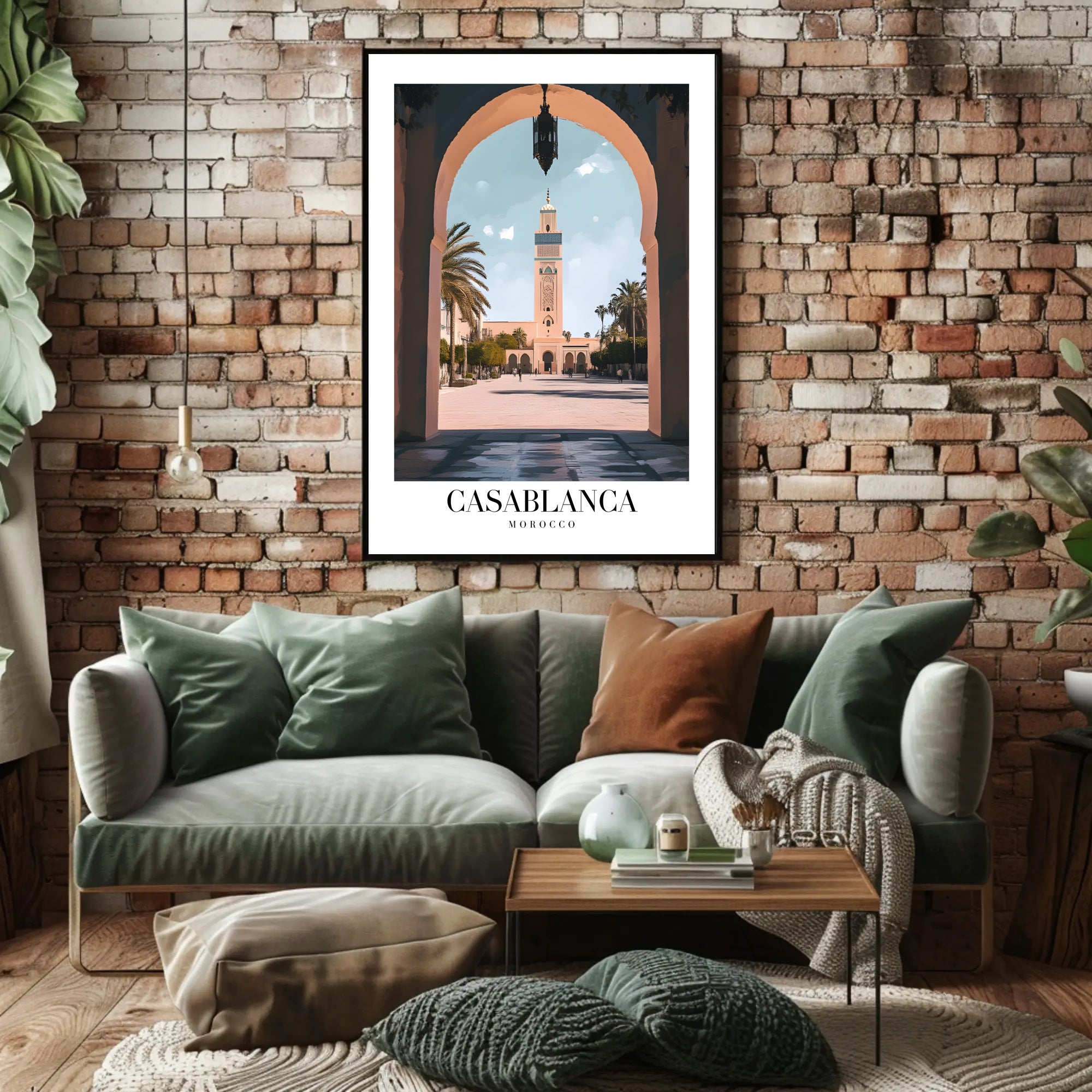 Casablanca Mosque View: Timeless Travel Poster PosterGoat