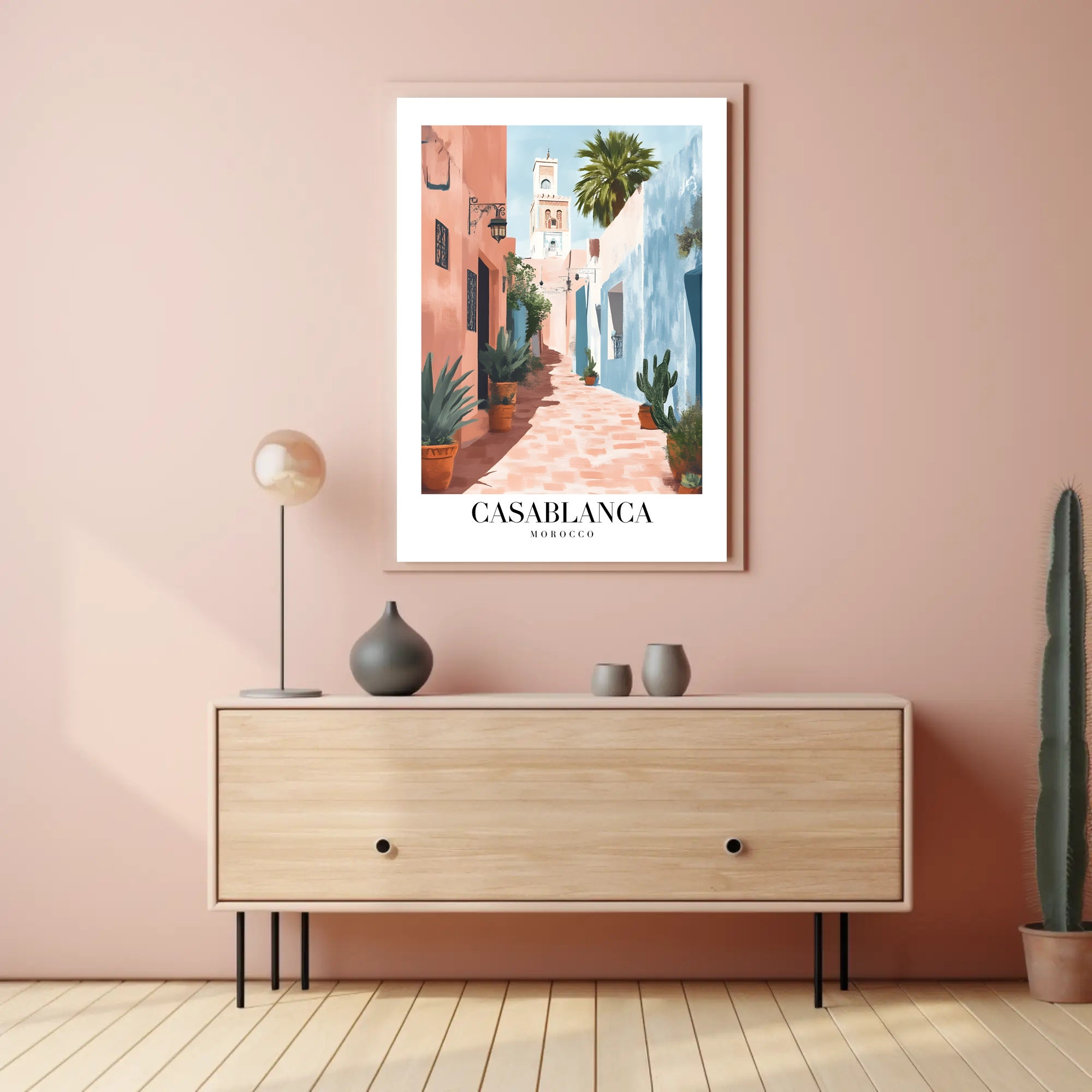 Casablanca Street Scene Vintage Travel Poster PosterGoat