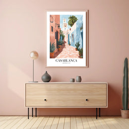 Casablanca Street Scene Vintage Travel Poster PosterGoat