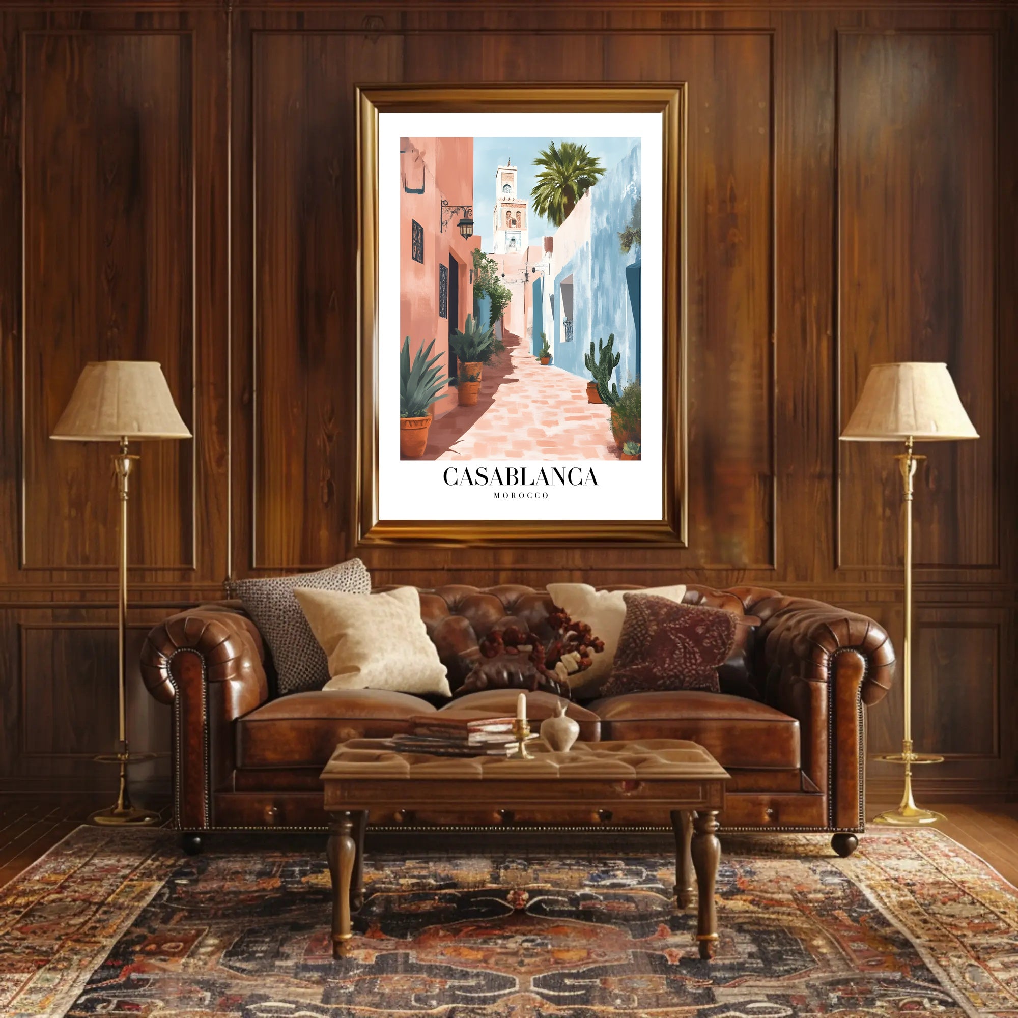 Casablanca Street Scene Vintage Travel Poster PosterGoat