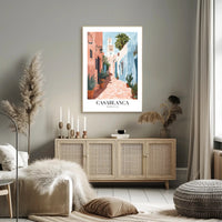 Casablanca Street Scene Vintage Travel Poster PosterGoat