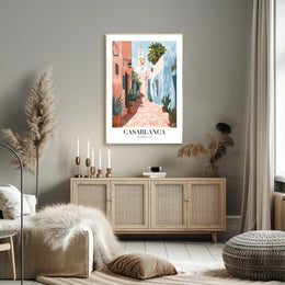 Casablanca Street Scene Vintage Travel Poster PosterGoat