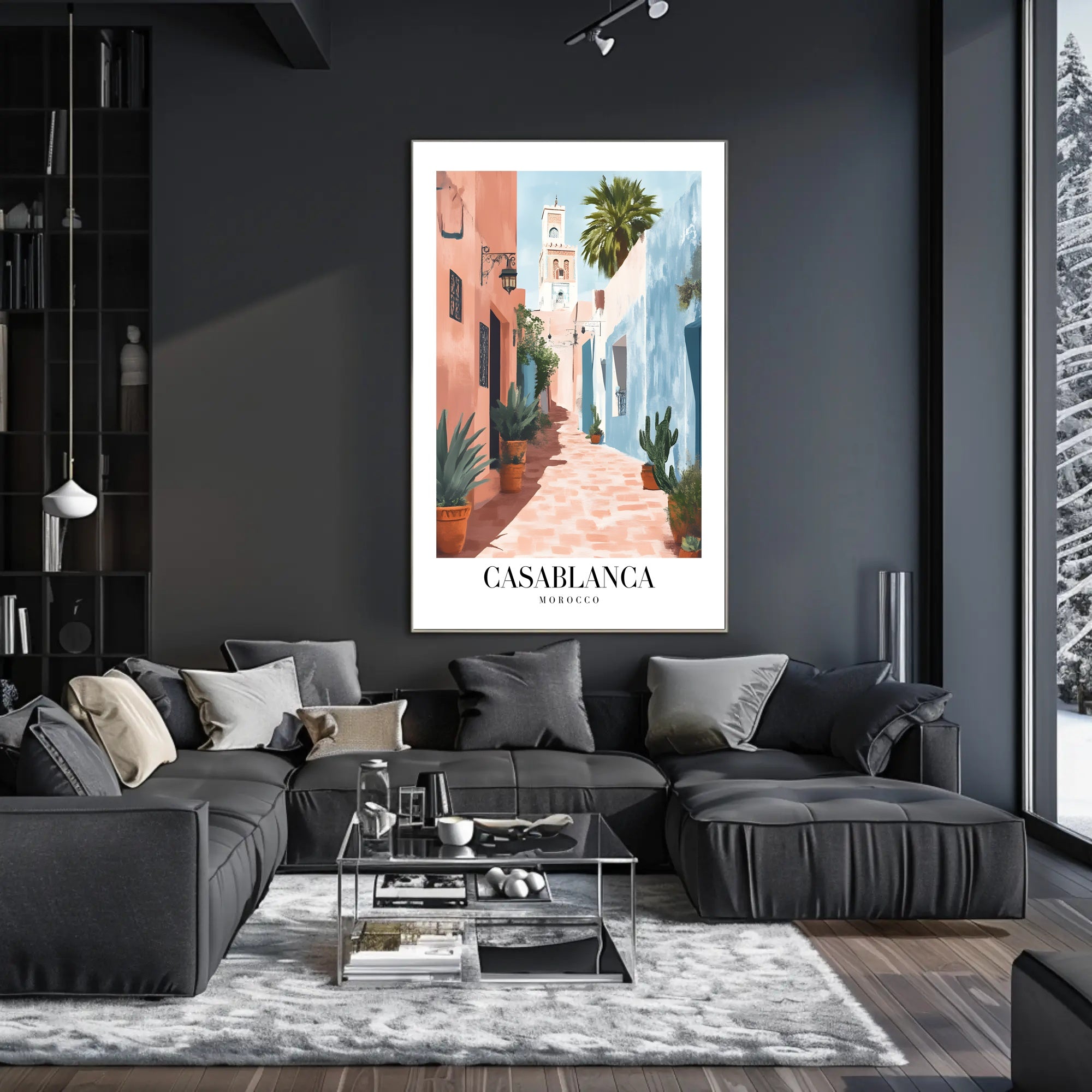 Casablanca Street Scene Vintage Travel Poster PosterGoat