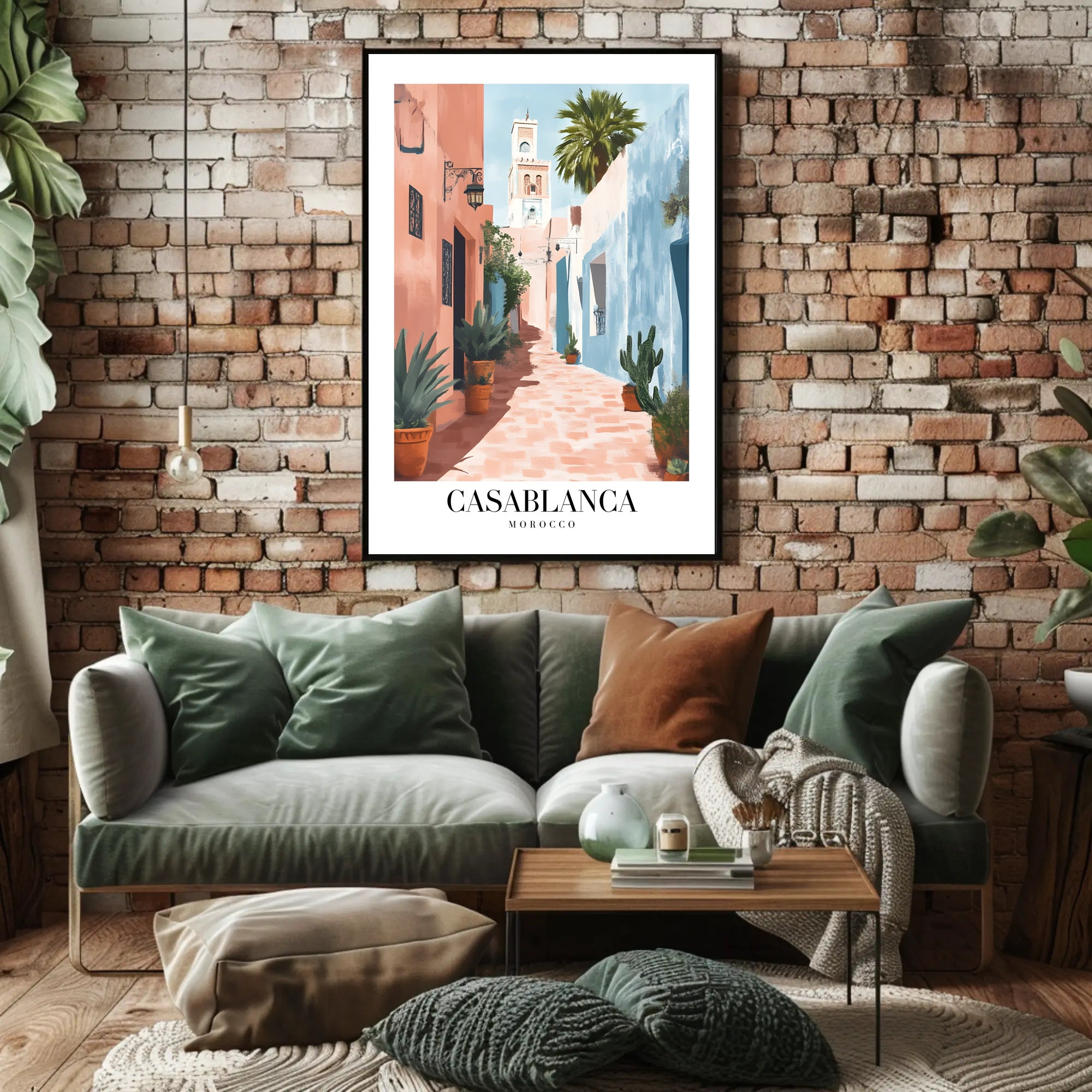 Casablanca Street Scene Vintage Travel Poster PosterGoat