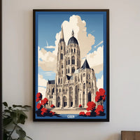 Cathedral Skyline with Bold Colors Urban or Cityscape Poster PosterGoat