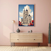 Cathedral Skyline with Bold Colors Urban or Cityscape Poster PosterGoat