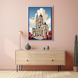Cathedral Skyline with Bold Colors Urban or Cityscape Poster PosterGoat