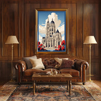 Cathedral Skyline with Bold Colors Urban or Cityscape Poster PosterGoat