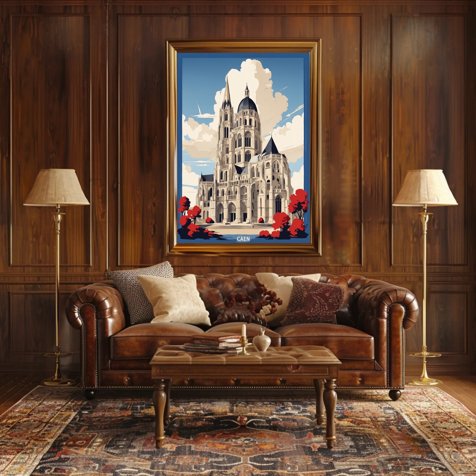 Cathedral Skyline with Bold Colors Urban or Cityscape Poster PosterGoat